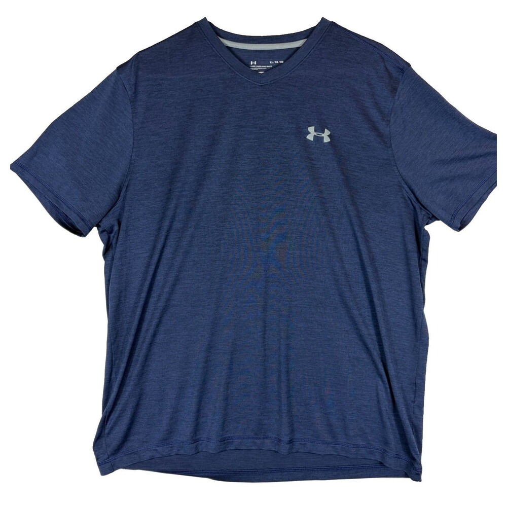 Under Armour T-Shirt S/S V-Neck Heat Gear Loose Navy Blue Men’s XL Performance